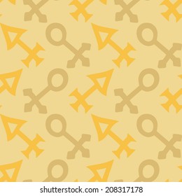 Seamless background with alchemical symbols