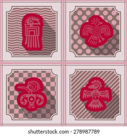Seamless background with American Indians relics dingbats characters for your design