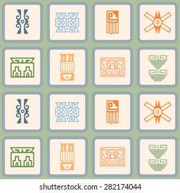 Seamless background with American Indians relics dingbats characters for your design