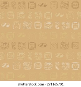 Seamless background with American Indians relics dingbats characters for your design