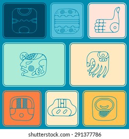 Seamless background with American Indians relics dingbats characters for your design