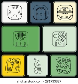 Seamless background with American Indians relics dingbats characters for your design