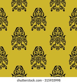 Seamless background with American Indians relics dingbats  characters for your design