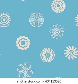 Seamless background with American Indians relics dingbats characters for your design
