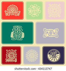 Seamless background with American Indians relics dingbats characters for your design