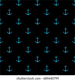 Seamless background with anchor vector hipster pattern