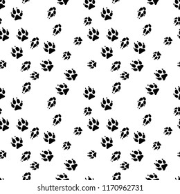 Seamless background of animals tracks