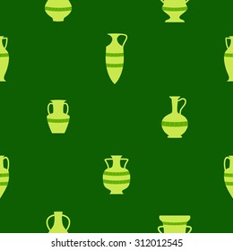 Seamless background with antique amphoras for your design