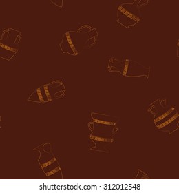 Seamless background with antique amphoras for your design