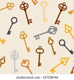 seamless background with antique skeleton keys