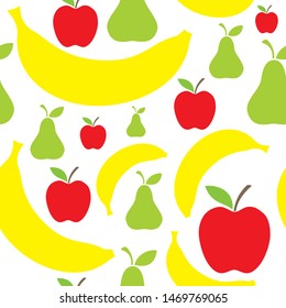Seamless background apple pear banana