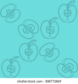 Seamless background with apples. Color pattern for invitation, web, posters