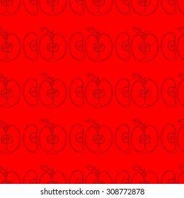 Seamless background with apples. Color pattern for invitation, web, posters