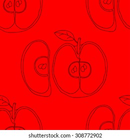 Seamless background with apples. Color pattern for invitation, web, posters