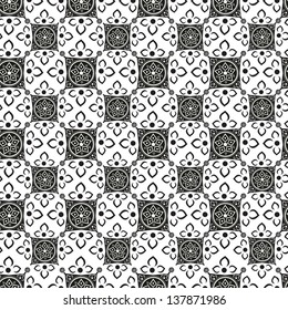 Seamless background with Arabic or Islamic ornaments style pattern.