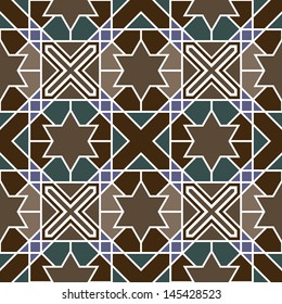 Seamless background with Arabic or Islamic ornaments style pattern.