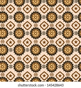 Seamless background with Arabic or Islamic ornaments style pattern.