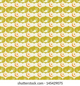 Seamless background with Arabic or Islamic ornaments style pattern.