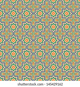 Seamless background with Arabic or Islamic ornaments style pattern.