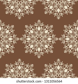 Seamless background in arabic or oriental style. Mandala ornament. Vintage multicolor pattern in turkish style. Hand drawn background. Islam, Arabic, Indian, Ottoman motifs