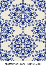 Seamless background in arabic or oriental style. Mandala ornament. Vintage multicolor pattern in turkish style. Hand drawn background. Islam, Arabic, Indian, Ottoman motifs