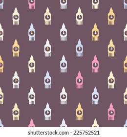 seamless background with architectural monuments of world