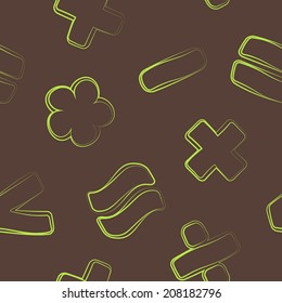 Seamless background with arithmetic symbols