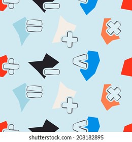 Seamless background with arithmetic symbols