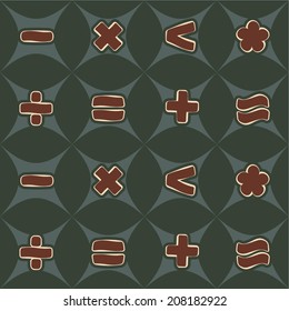 Seamless background with arithmetic symbols