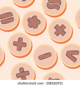 Seamless background with arithmetic symbols