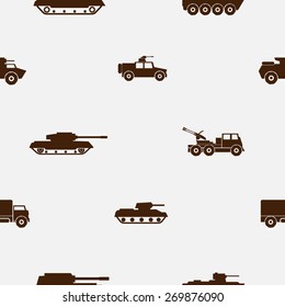 Seamless background with army vehicle for your design