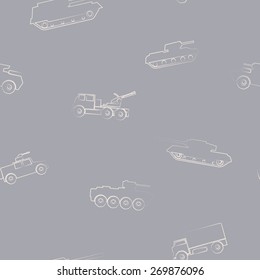 Seamless background with army vehicle for your design