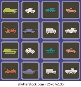 Seamless background with army vehicle for your design