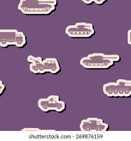 Seamless background with army vehicle for your design