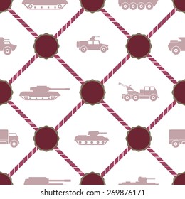 Seamless background with army vehicle for your design
