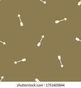 Seamless background arrow point gender neutral baby pattern. Simple whimsical minimal earthy 2 tone color. Kids nursery wallpaper or boho woodland nature fashion all over print.