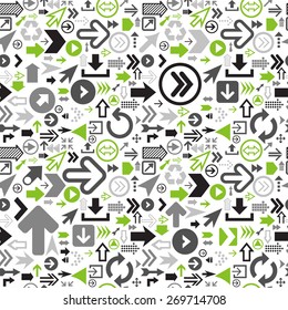 Seamless background of arrows. Contemporary modern style.