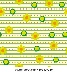Seamless background with art flowers