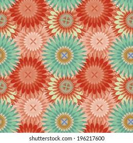 Seamless background with art flowers