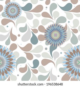 Seamless background with art flowers
