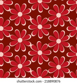 Seamless background with art flowers