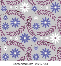 Seamless background with art flowers