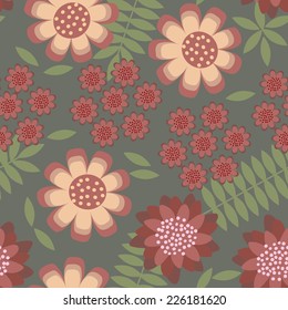 Seamless background with art flowers
