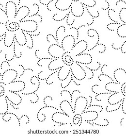 Seamless background with art flowers