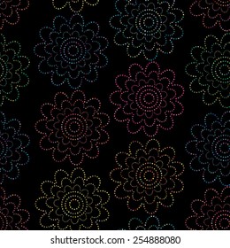 Seamless background with art flowers