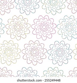 Seamless background with art flowers