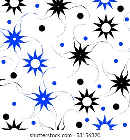 Seamless background with art flowers