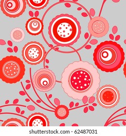 Seamless background with art flowers