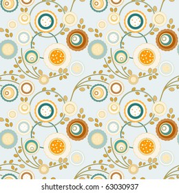 Seamless background with art flowers