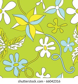 Seamless background with art flowers